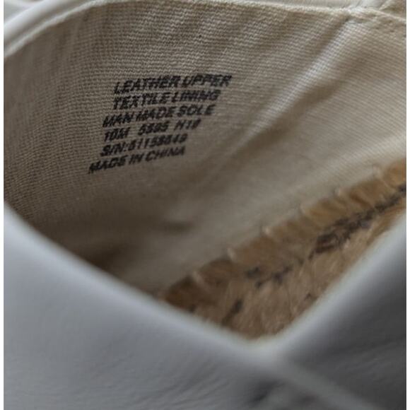 Tory Burch Colorblock Leather Espadrilles White Black Cap Toe Flats Size 10 - Picture 9 of 9